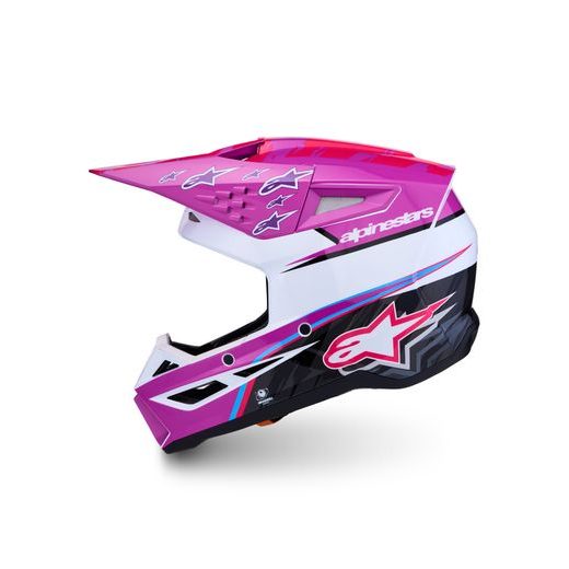PŘILBA S-M3 FALCON, ALPINESTARS (FIALOVÁ/BÍLÁ/ČERNÁ/RŮŽOVÁ FLUO) 2027