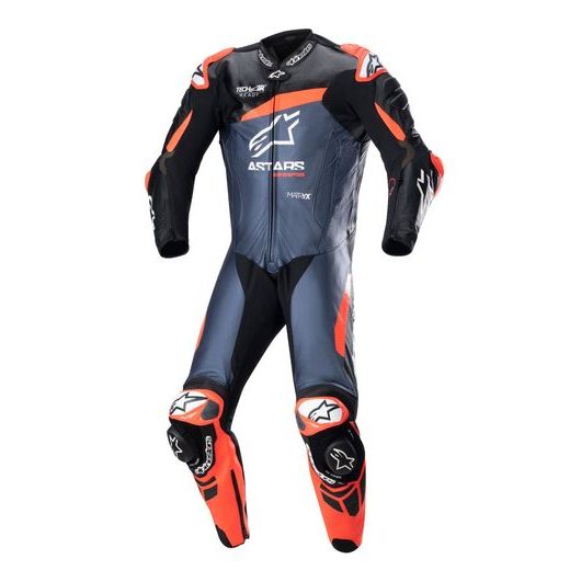 JEDNODÍLNÁ KOMBINÉZA GP PLUS 4, TECH-AIR KOMPATIBILNÍ, ALPINESTARS (ČERNÁ/ČERVENÁ FLUO/TMAVĚ MODRÁ)