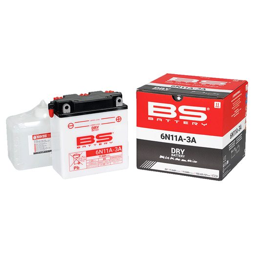 KONVENČNÍ MOTOCYKLOVÁ BATERIE BS-BATTERY 6N11A-3A VČETNĚ BALENÍ KYSELINY