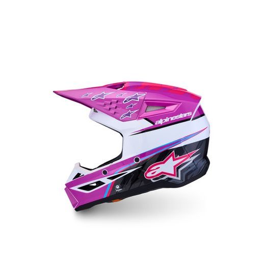 PŘILBA S-M3 FALCON, ALPINESTARS, DĚTSKÁ (FIALOVÁ/BÍLÁ/ČERNÁ/RŮŽOVÁ FLUO) 2027