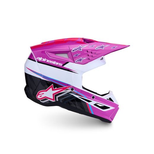 PŘILBA S-M3 FALCON, ALPINESTARS (FIALOVÁ/BÍLÁ/ČERNÁ/RŮŽOVÁ FLUO) 2027