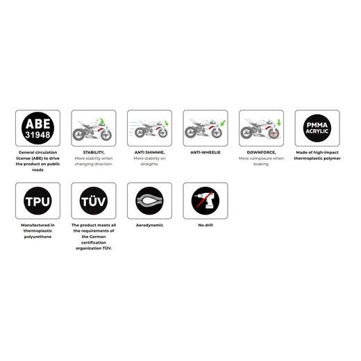 PŘEDNÍ SPOILERY PUIG GP 22192J MATNÁ ČERNÁ