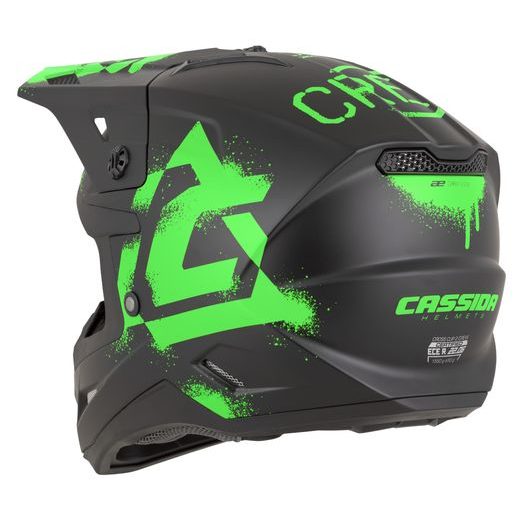 PŘILBA CROSS CUP 2 CREW, CASSIDA (ČERNÁ MATNÁ/ZELENÁ FLUO) 2026