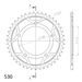 ŘETĚZOVÁ SADA EK - STŘÍBRNÝ ŘETĚZ 530 SRO, O-KROUŽEK, KOLEČKO JT POGUMOVANÉ, ROZETA SUPERSPROX PRO HONDA CBR 600 F 1991-1996