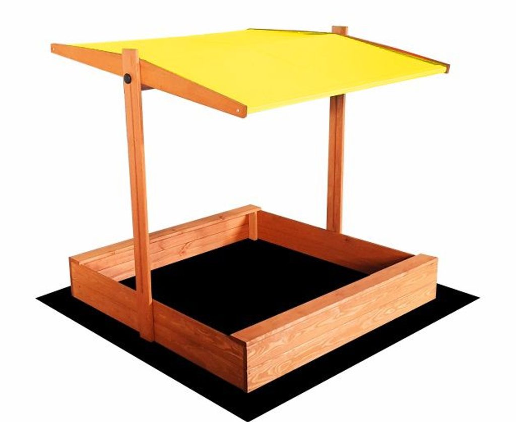 Prima Kresla - Drevené pieskovisko so strieškou Slim, žlté - 120 cm - Sun  Active - Pieskoviská - Záhradný nábytok