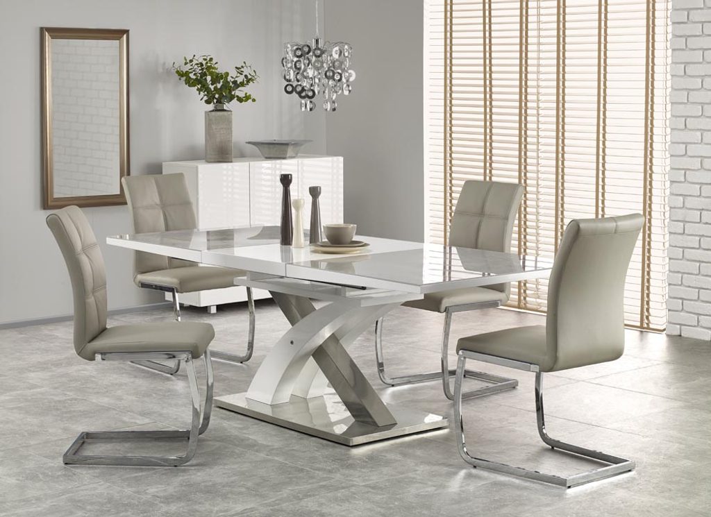 Prima Kresla - Jedálenský stôl SANDOR 2, sivé sklo/biela - Halmar - Jedálenské  stoly - Jedálne a kuchyne