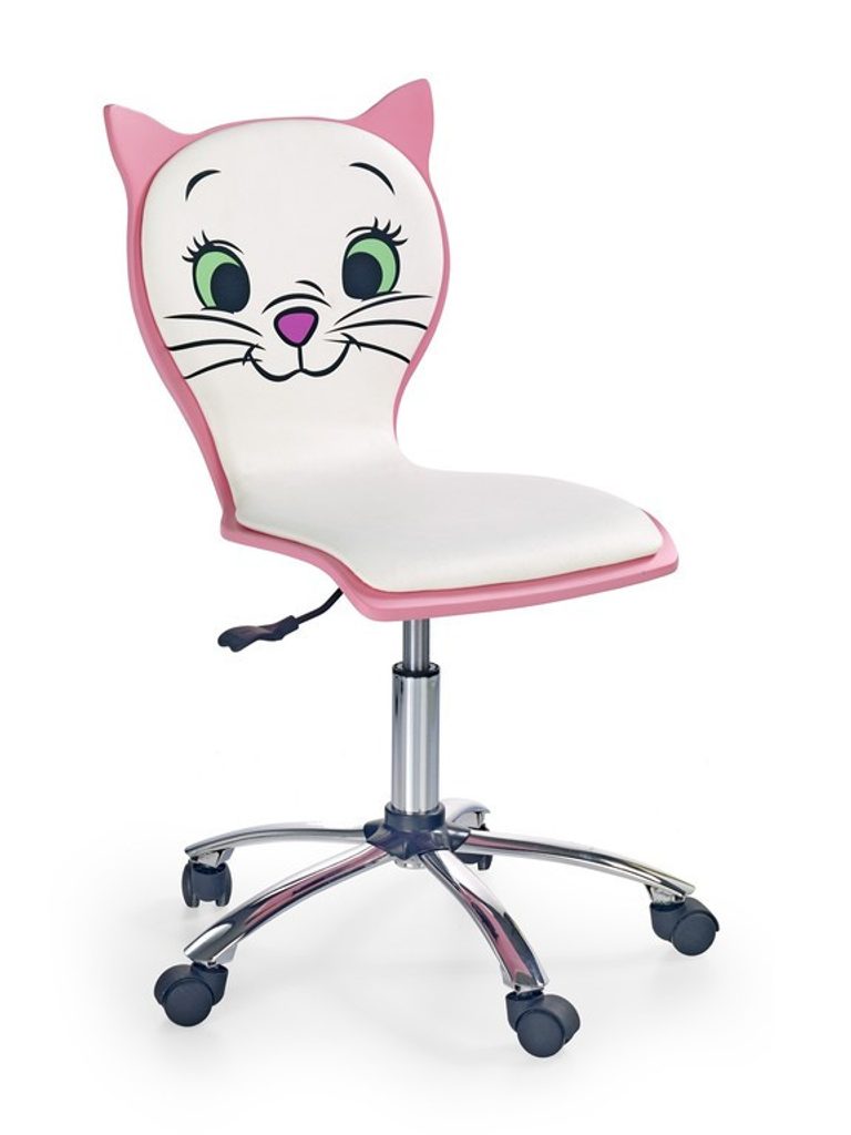 Prima Kresla - Detská stolička Kitty 2, biela/ružová - Halmar - Detské  stoličky - Kancelárske stoličky