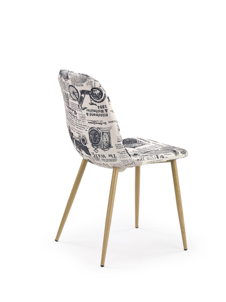 Prima Kresla - Jedálenská stolička K220, vzor novín/medový dub - Halmar -  Jedálenské stoličky - Jedálne a kuchyne
