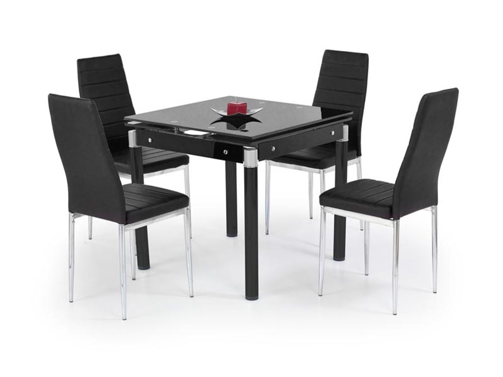 Prima Kresla - Sklenený rozkladací jedálenský stôl Kent, čierny - Halmar -  Jedálenské stoly - Jedálne a kuchyne