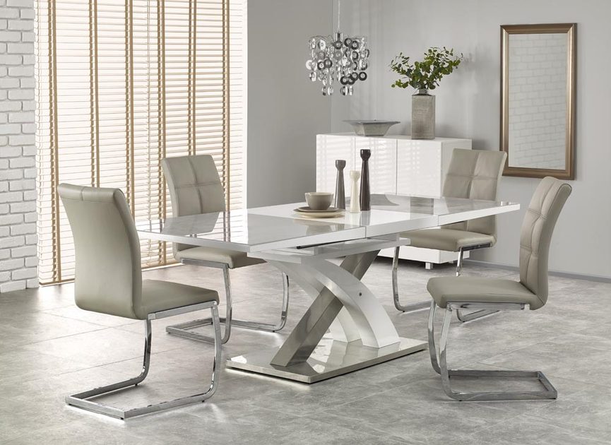 Prima Kresla - Jedálenský stôl SANDOR 2, sivé sklo/biela - Halmar - Jedálenské  stoly - Jedálne a kuchyne