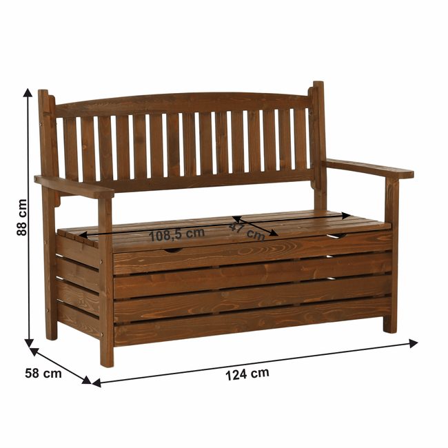 Prima Kresla - Záhradná lavica Amula s úložným priestorom, hnedá - 124 cm -  Tempo Kondela - Lavice - Záhradný nábytok