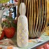 Velikonoční dekorace porcelánový zajíc bílý s LED osvětlením, 8,6x8,6x30 cm
