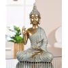 Dekorace figura Buddha sedící zlato-šedá, 8x16x24,5 cm