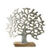 Dekorace kovový strom života na dřevěmém klínku, 8x49x46 cm