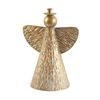 Vánoční kovový svícen/dekorace anděl zlatý, 38x29,5x20 cm