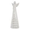 Porcelánový anděl s LED osvětlením bílý, 11x11x32,5 cm