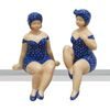 Dekorace figurka ženy Beckyv modrých plavkách 1ks, 7,5x8,5x13 cm