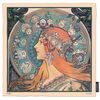 Hedvábný šátek Zodiac 90x90cm, Alfons Mucha