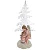 Vianočné figúrky anjela a dieťaťa pri stromčeku s LED osvetlením, 10x14x32 cm