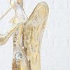 Anděl Eliza zlatý s kamínky na sukni, 45cm