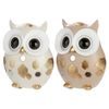 Dekorace figurka sova Midas bílá/hnědá 1ks, 6x9,5x12 cm