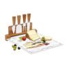 Servírovací sada se skleněnou deskou a noži na sýry Les Fromages v dárkovém balení bílá 30x25cm, Easy Life