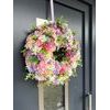 Jarní dekorace věnec na dveře jarní kvítí barevný, 48 cm