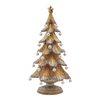 Vianočná dekorácia stromček s perlami zlatý, 36x19 cm