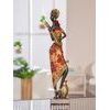 Dekorace figura Afričanka African Beat s kytarou, 6x6,5x32 cm