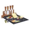 Servírovací sada se skleněnou deskou a noži na sýry Les Fromages v dárkovém balení černá 30x25cm, Easy Life