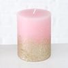 Dekorativní svíčka Mariza růžovo-zlatá, 9x7cm