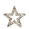 Vianočná dekorácia hviezda s LED svetlami a blikajúcim efektom zlatá, 8x38 cm