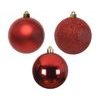 Sada vianočných plastových ozdôb 34ks červená, 8 cm