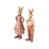 Velikonoční dekorace keramický zajíc v oblečku hnědý 1ks, 5x6x16 cm