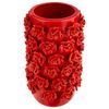 Keramická váza s růžemi červená, 17 x 30,5 cm