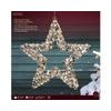 Vianočná dekorácia hviezda s LED svetlami a blikajúcim efektom zlatá, 8x38 cm