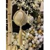 Vánoční ozdoba se střapcem bílo-zlatá, 36x12 cm