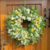 Jarní dekorace věnec na dveře jarní kvítí, 60-65 cm