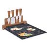 Servírovací sada se skleněnou deskou a noži na sýry Les Fromages v dárkovém balení černá 30x25cm, Easy Life