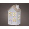 Keramická dekorace domeček s LED osvětlením, 6,2x7,4x12,7cm