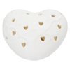Porcelánová dekorace srdce s LED osvětlením bílé, 8,5x10x5 cm