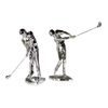 Dekorace figura golfisty stříbrný 1ks, 14x22x23 cm