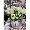 Umělá květina tulipán bílý, 34cm