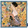 Hodvábna šatka Women with Fan 90x90cm, Gustav Klimt