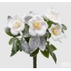 Zasněžená květina ve svazku bílá, 30cm
