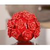 Keramická dekorace koule s růžemi červená, 13,5 x 12 cm
