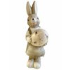 Veľkonočné dekorácie keramický zajačik s vajcom hnedý, 8x7x21cm