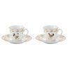Porcelánová sada 2 šálků s podšálky na espresso Country Life v dárkovém balení 80ml, Easy Life
