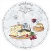 Otočný skleněný servírovací talíř bílý Les Fromages v dárkovém balení 32cm, Easy Life