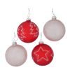 Vianočná sklenená ozdoba Synke červená/ružová 8cm, 1ks